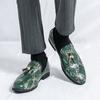 Black Green Tassel Formal Loafers Men Comfortable Snake Pattern Leather For Male Flat Casual Bussiness Shoes Zapatillas Hombre
