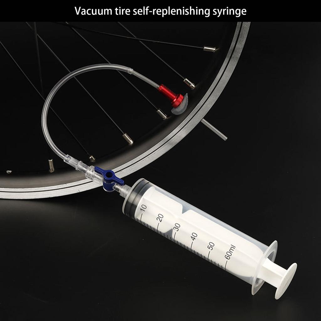 Road Bike Tire Repair Kits Mountain Bike Tubeless Tyre Sealant Syringe 60ml Bicycle Tire Fluid Injection Tool Enduring