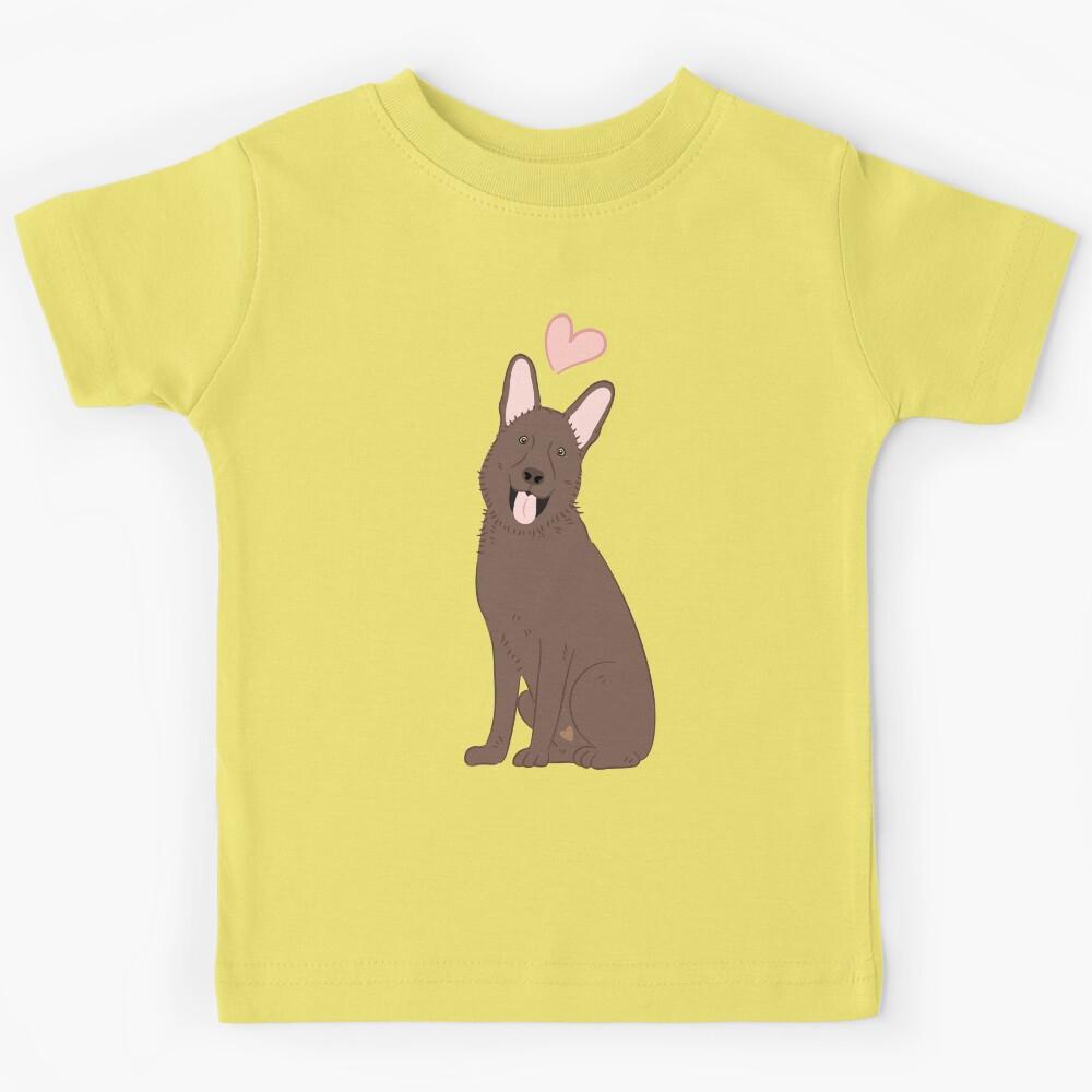 LOVE Brown German Shepherd Kids T-Shirt 160