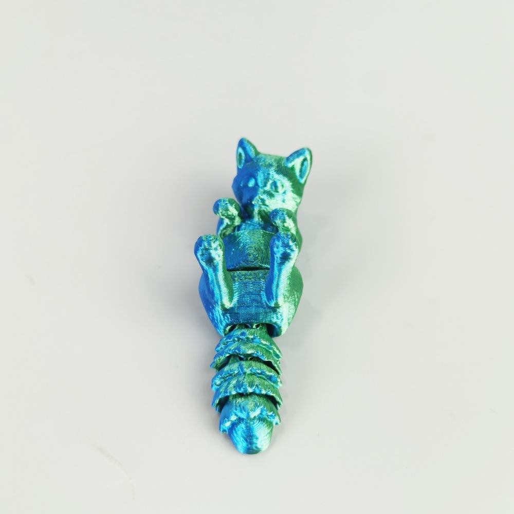 

3D Printing Lying Posture Cute Cat Toy Funny Simulation Cat Animal Joints Movable Figure Model Desktop Ornament Kids Toy Gift