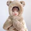 Unisex Children's Winter Set: Plush Hat, Scarf, and Gloves with Baby Ear Protection