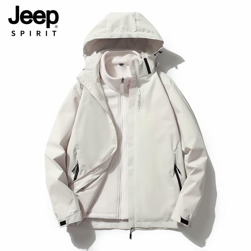 JEEP SPIRIT Men's Hooded Outdoor Windbreaker Jacket
