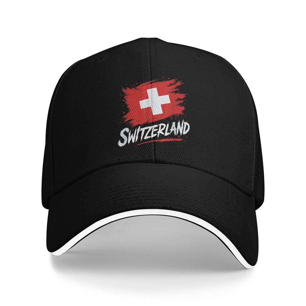 Unisex Women Swiss Switzerland Flag Hats Stylish Baseball Cap  Sun Hat Golf Headewear Adjustable Fit