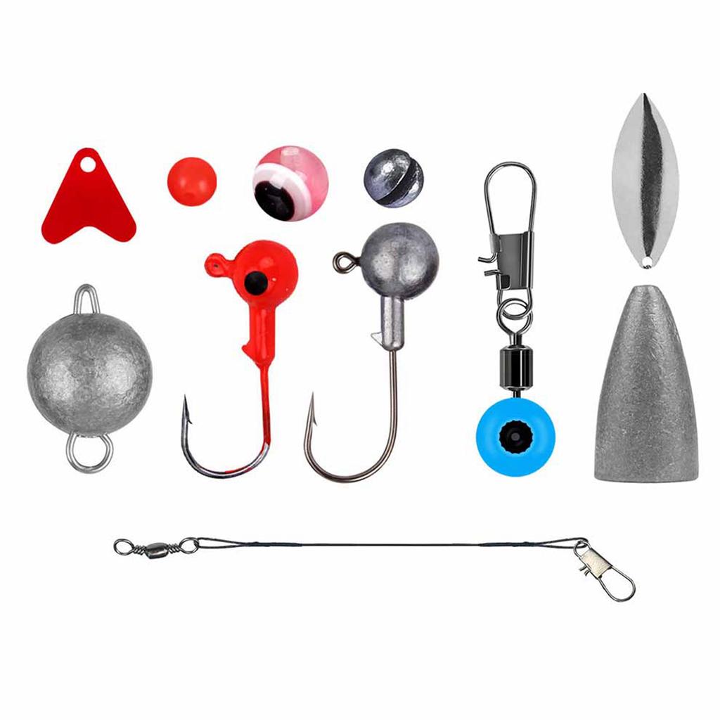 257PCS Fishing Lure Set Metal ABS Corrosion Resistance Anti Winding Fishing Hook Kit for Outdoor with Orange Storage Box