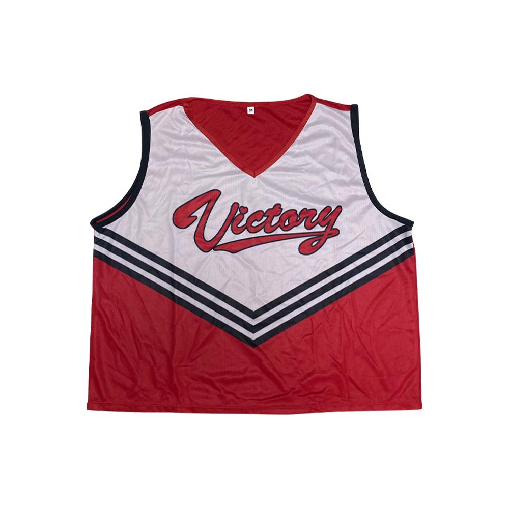 Adult Red Cheerleading Costume - Slightly Flawed, Energetic Performance Wear, No Returns or Exchanges