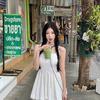 Generic Lace Spliced Sexy Slip Dress With V Neck For Summer Casual And Party Wear