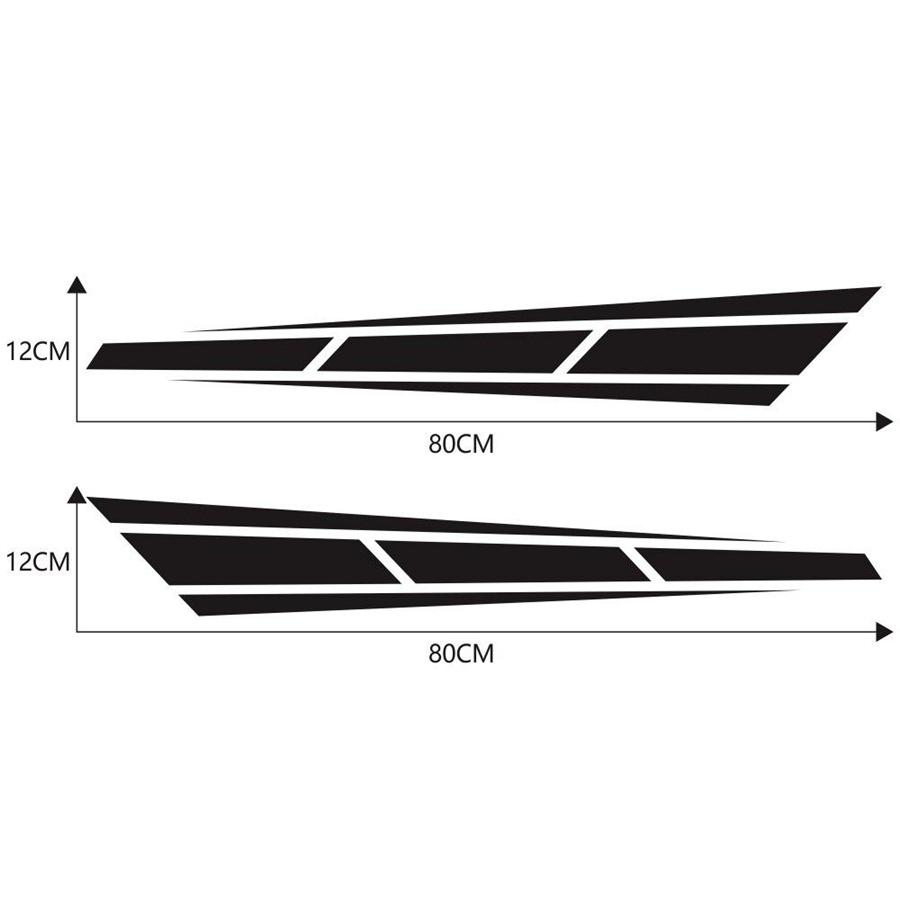 2Pcs Auto Front Hood Car Sticker Racing Stripes Graphics Decal Accessories