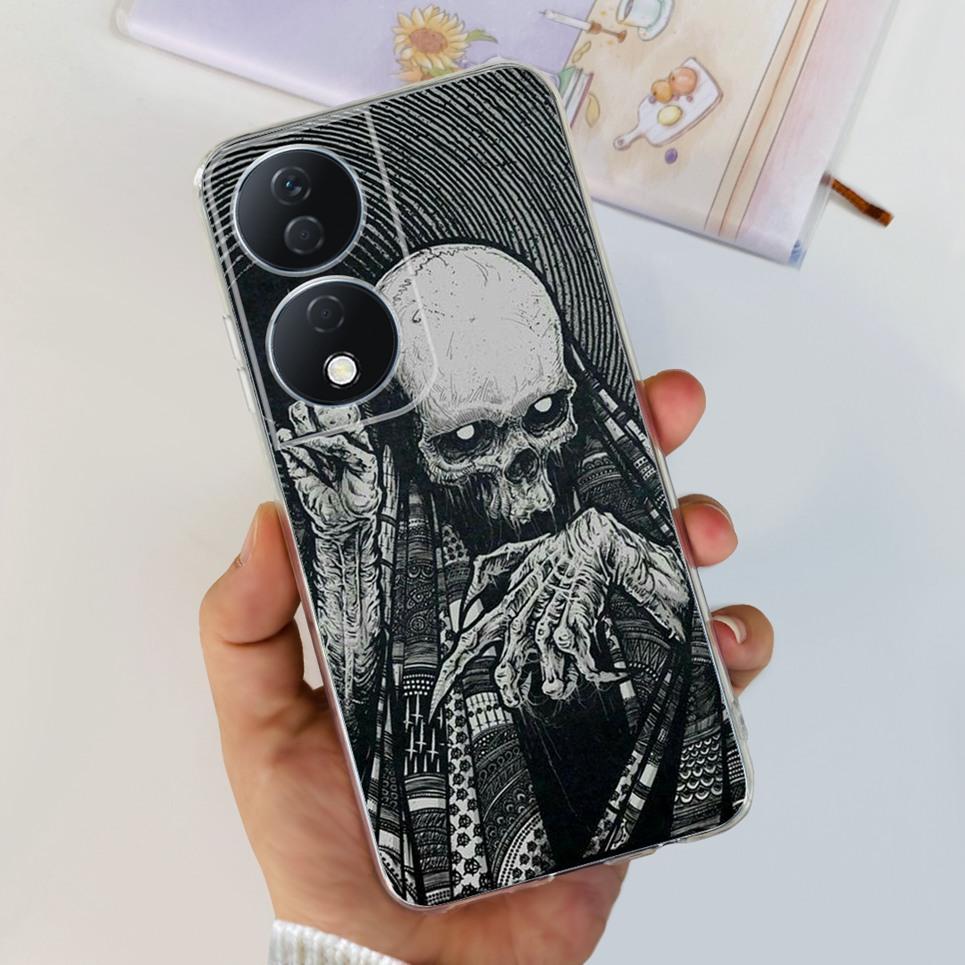 For Cover Honor X7b 5G Case For Honor X8B 4G Love Heart Women Fashion Luxury Pattern Housing Etui Huawei HonorX8b Soft Clear TPU