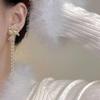 2023 Trendy French Purple Campanula Bow Pearl Stud Earrings - Retro High-End Ear Accessories