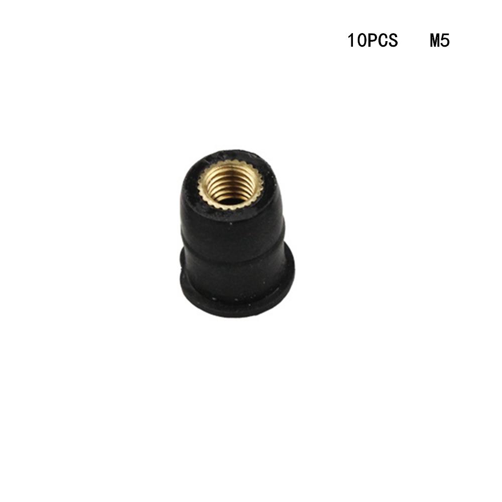 10PCS Motorcycle M4 M5 M6 Metric Rubber Well Nuts Windscreen Fairing Cowl Anodized Aluminum Moto Screws Bolts Accessories
