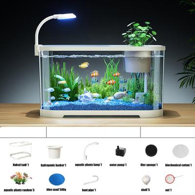 Akvarijní sada Malá stolní akvarijní sada Průhledná tichá akvarijní dekorativní stolní akvarijní nádrž pro bettu, želvu, žábu, vodní