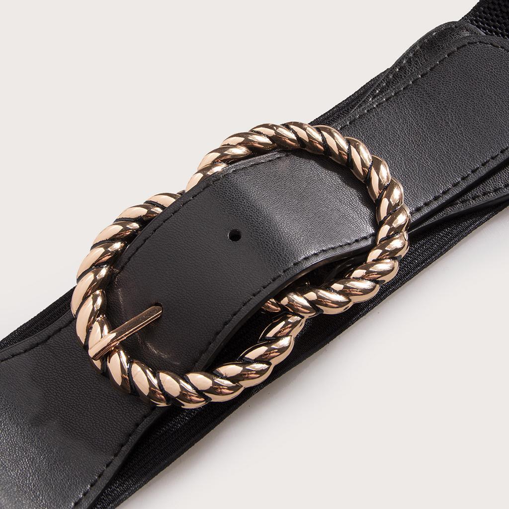 New Double Ring Elastic Waistband for Women Wide Fashionable and Versatile Women Belt