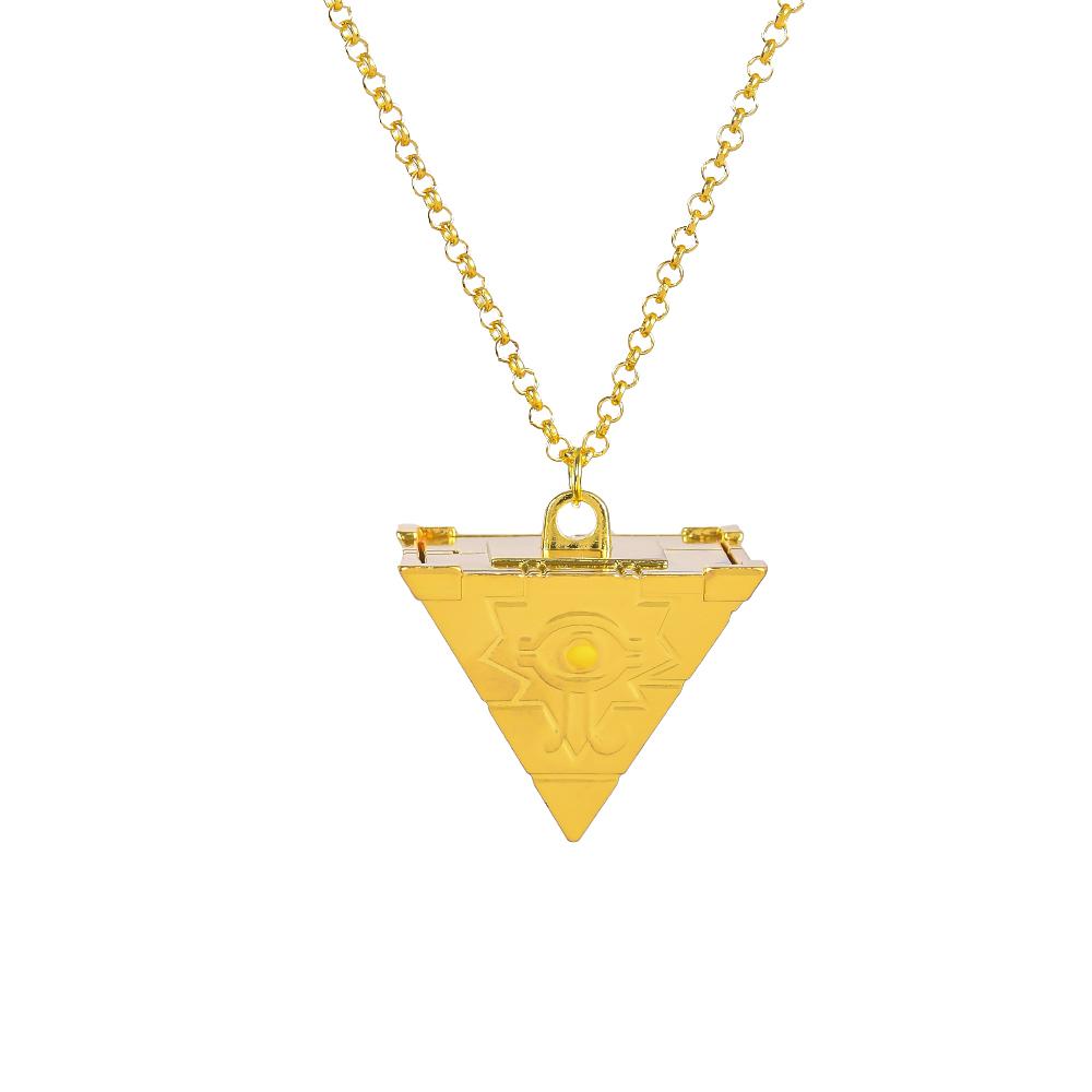 

Fashion Anime Yu-Gi-Oh Necklace Yugi Muto Big Size 3D Millenium Puzzle Millennium Wheel Wisdom Pendant Necklace for Fans Jewelry