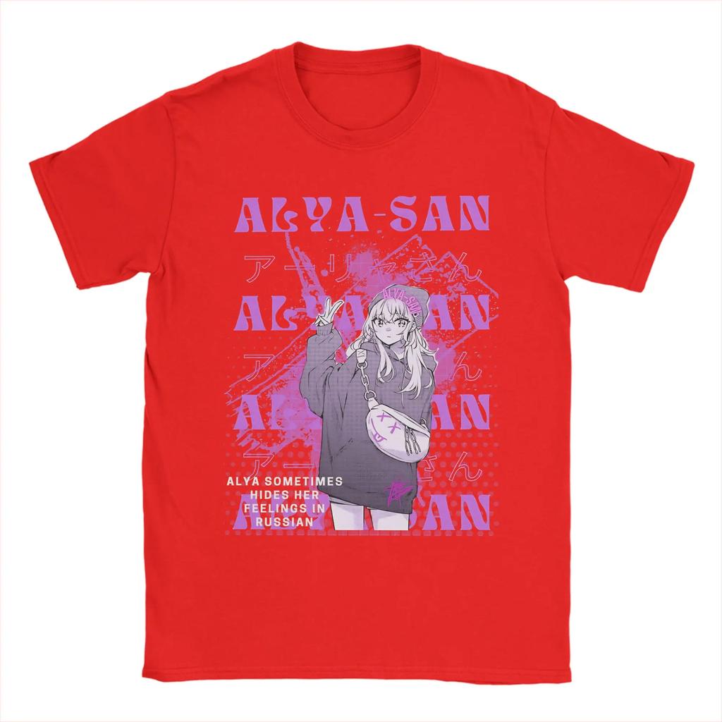 Mens Womens Alya Sometimes Hides Her Feelings in Russian Shirt 100 Cotton Printed Tee Shirts Top Clothing