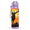1PC Sunset Elk Pattern 750ml Color Plastic Sports Water Bottle Leakproof Flip Straw Lid Suitable for Sports Office Home Use