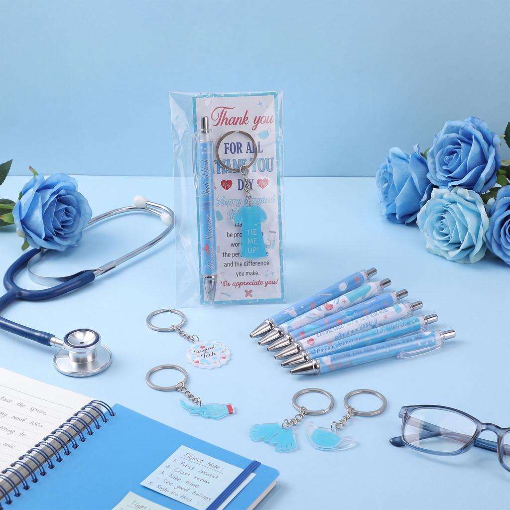 30 Set Surgical Tech Week Gifts Bulk Acrylic Keychain And Pen