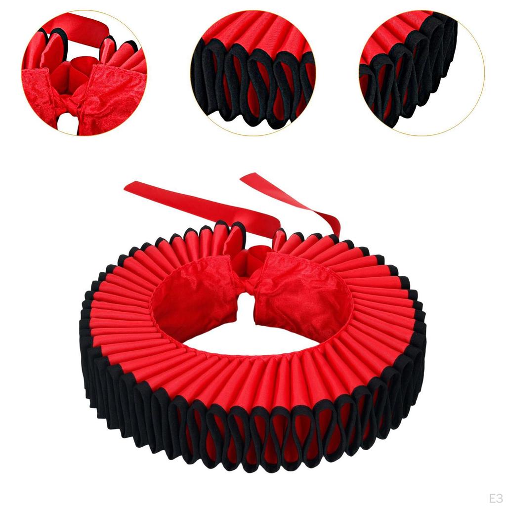 Elizabethan Clown Neck Ruffle Detachable Ruffled for Holiday Prop