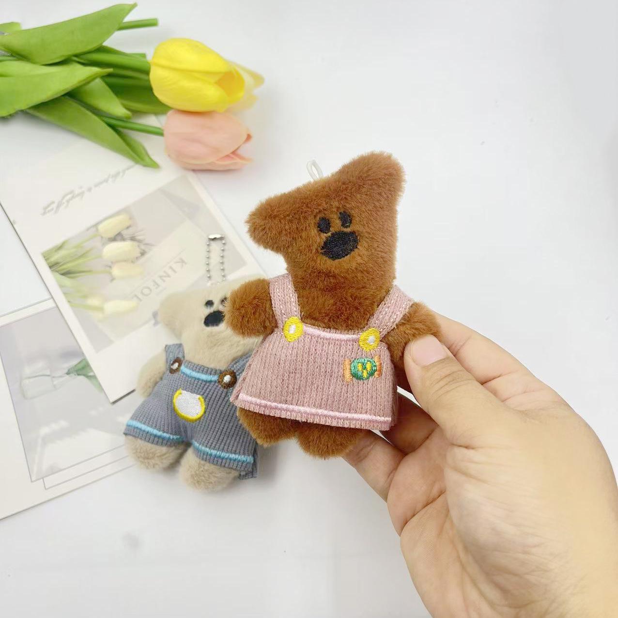 

Носимые забавные плюшевые игрушки-медвежата Silly Bean - Кукла-медвежонок с наклоненной головой, подвеска-сумка для DIY украшения одежды. With Bead Chain
