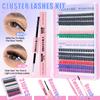 210 Clusters Of Thick 80D100D Single Cluster False Eyelash Set, Color Diy Segmented D-Curve Eyelashes