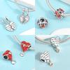 Copper Romantic Couple Love Heart Beads Valentine'S Day Charms Bead Fit Original Bracelets Fine Diy Jewelryfor Women Gift