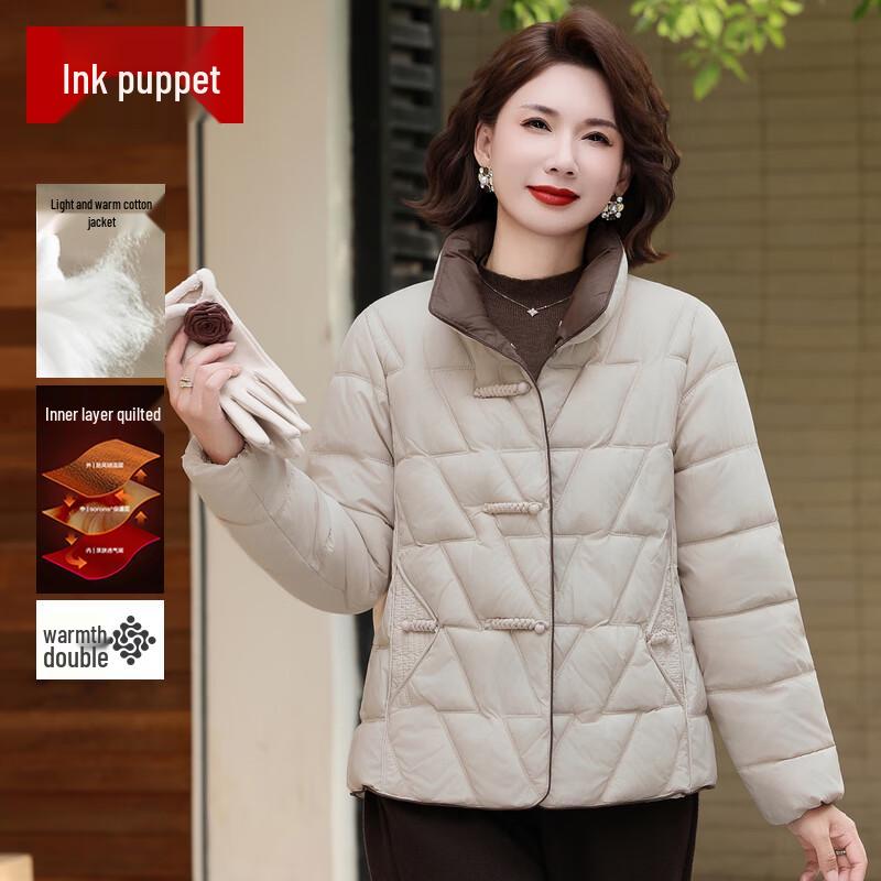 

Mid-Aged Women s Stylish Short Padded Winter Jacket 4XL