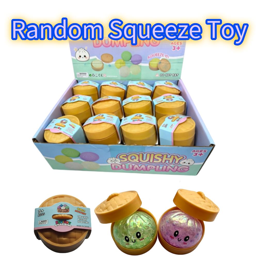 Mini Jouet à Presser Ravioli avec Panier Vapeur en Bambou, Boule de Pâte Souple en TPR, Jouet Fidget Décompression Réaliste, Cadeau Soulagement du Stress
