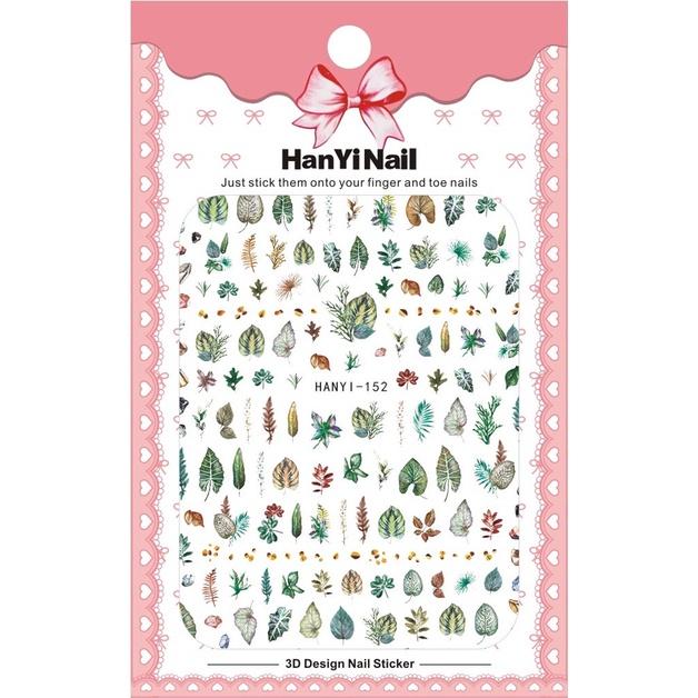 

Самоклеящаяся наклейка для ногтей, красочный цветок, зеленый лист, наклейка для ногтей, украшение для дизайна ногтей