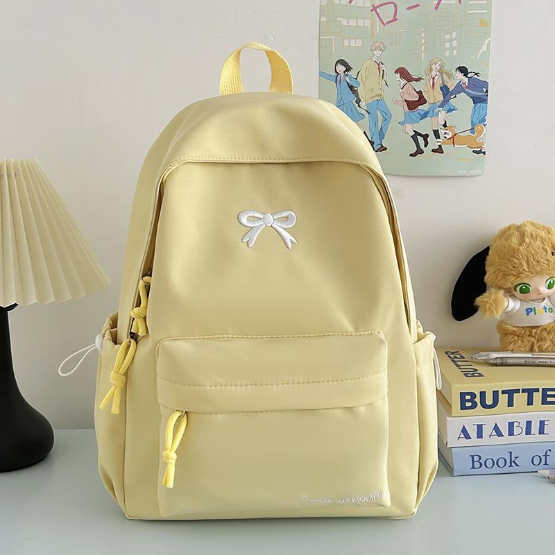 Schoolbag Wholesale High Value Bow Lightweight Small Backpack Japanese Ins Simple High School Student Schoolbag Versatile Backpack