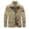 Men's Spring and Autumn Wide Business Casual Lapel Jacket Pure Cotton Simple Men's Lapel Multi-Pocket Jacket Men's