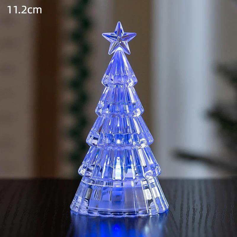 Christmas Decoration Ornaments Mini Luminous Crystal Christmas Tree High-End Desktop Ornaments Christmas Gift Lights
