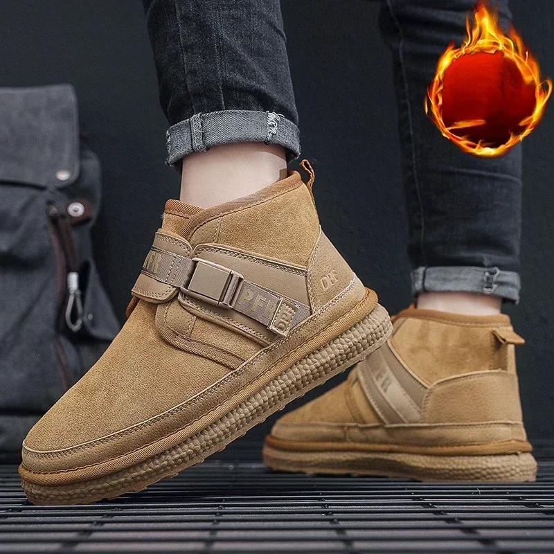 Men's Cold Resistant High Top Snow Boots Winter Plush Insulation Retro Anti Slip Cotton Shoes Outdoor Vacation Leisure Shoes24