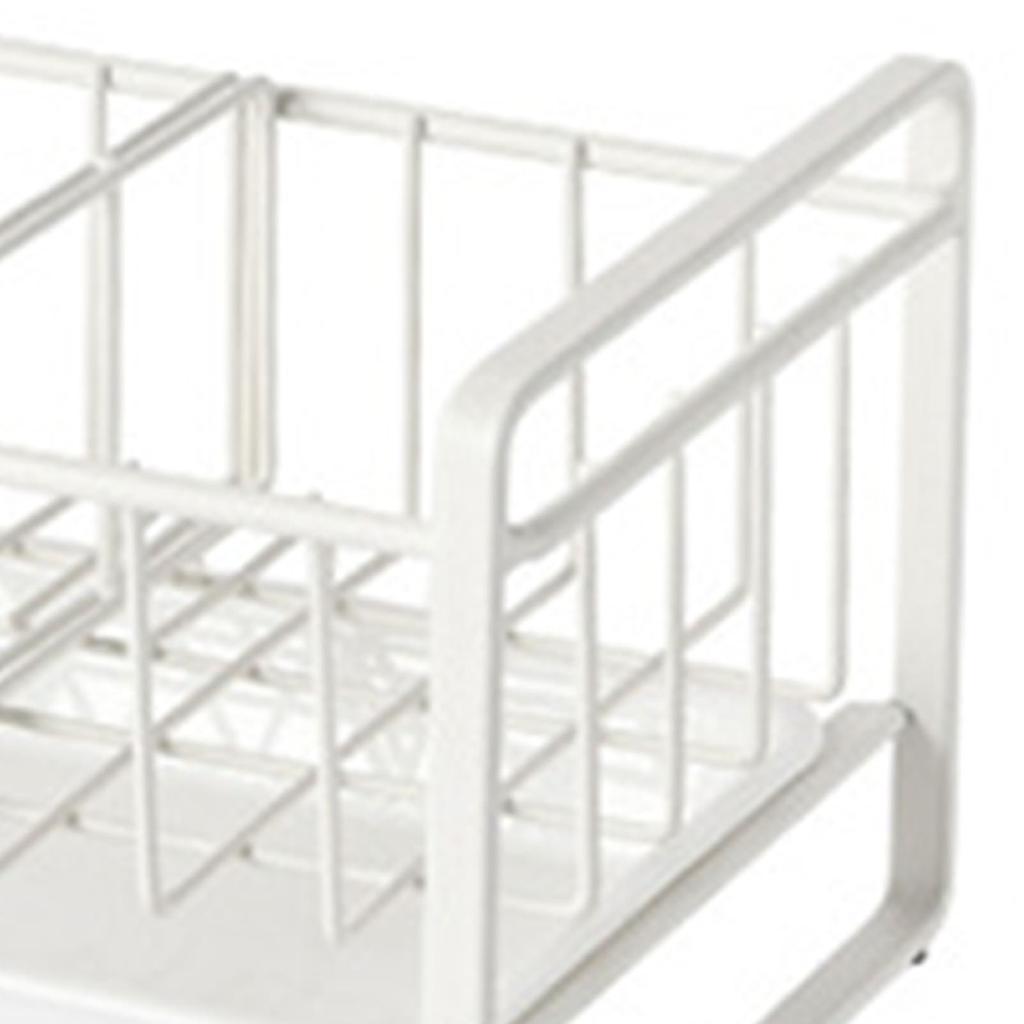 Küchenspülen-Organizer Eisen Theken-Schwammhalter Spülbecken-Caddy mit abnehmbarer Abtropfschale für Haushalt