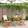 VidaXL 3-piece Bistro Set Cream White Fabric and Solid Wood, Garden Bistro Set, Balcony Set, Set 3281856
