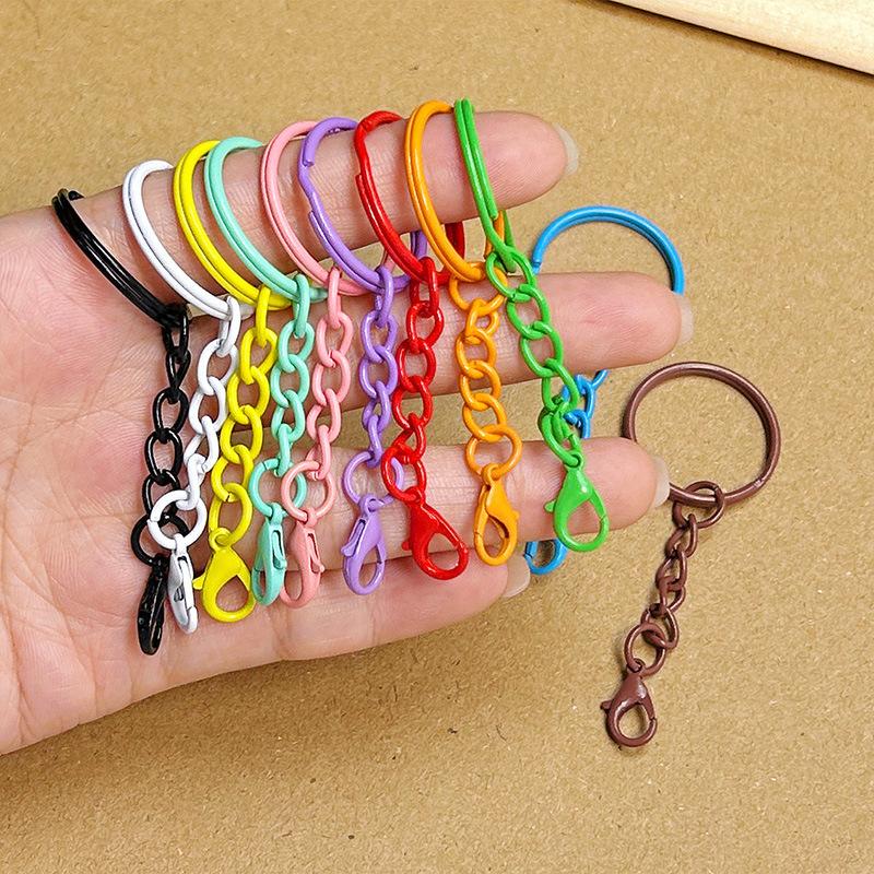 Key Rings with Chains and Lobster Clasps for Handmade DIY Jewelry Colorful Keychains for Girls Bag Charms Accessories Gifts