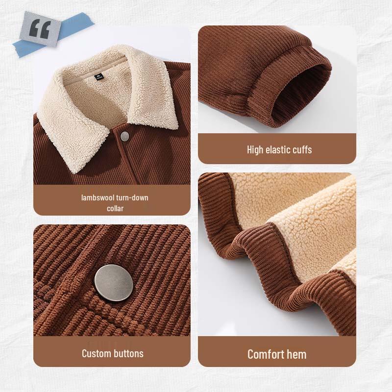 JEANSWEST LIFE Men's Corduroy Fleece Lined Jacket