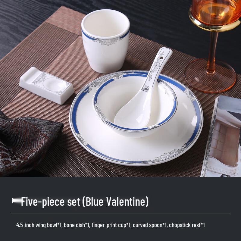 

New Chinese Style Ceramic 5-Piece Tableware Set