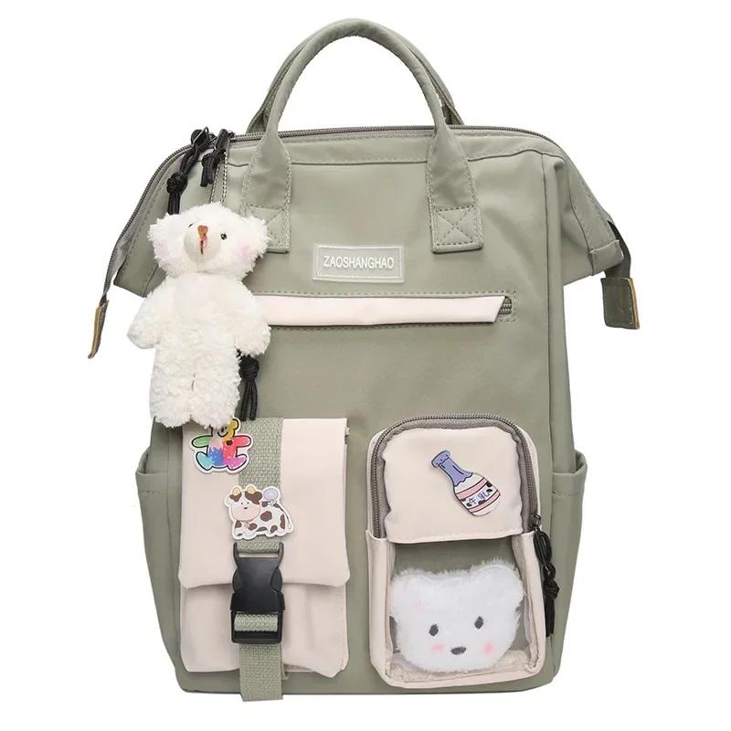 Backpack Women Candy Color Laptop Backpacks Cute Kawaii High School Bags for Teenage Girl Japanese Travel Camping Backpack