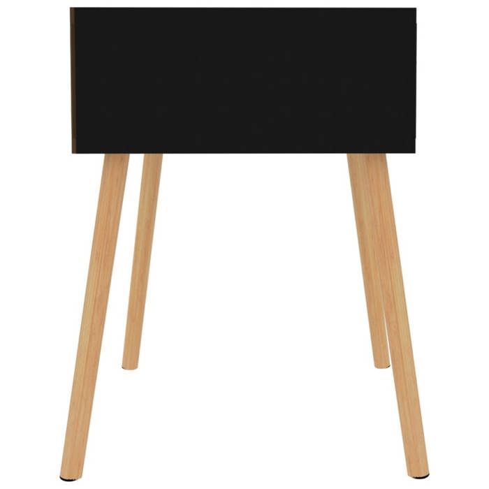 Table de chevet - Noir brillant - 40x40x56 cm - Bois d'ingénierie - 1 tiroir