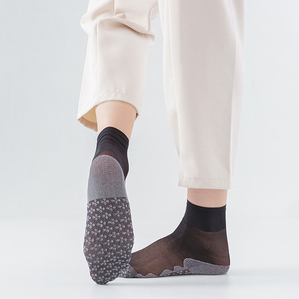 10Pairs Cotton Bottom Crystal Silk Socks Ultra-thin Silk Sheer Ankle Sock Mid-calf Tube Sock Summer