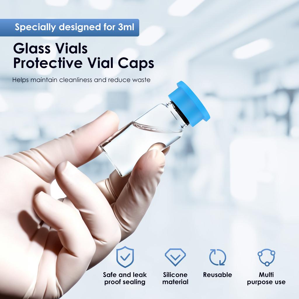 12 Stück Glasfläschchen Schutzkappe 3 ml Fläschchenkappe Wiederverwendbare Silikon-Glasfläschchen-Schutzkappen für einfache Klassifizierung und Laborgebrauch