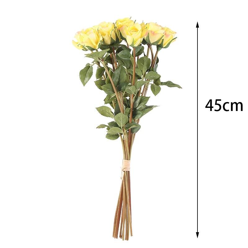 12PCS Fake Roses Bouquet Long Stem Artificial Silk Flowers Realistic Roses for Home Wedding Indoor Outdoor Table Decoration Party