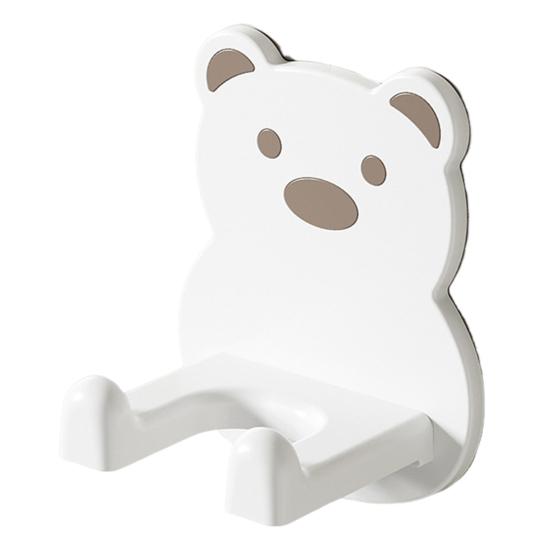 Wall Mounted Hair Dryer Stand Cute Bear Design Strong Bearing Capacity Easy Installation Universal Blow Dryer Holder
