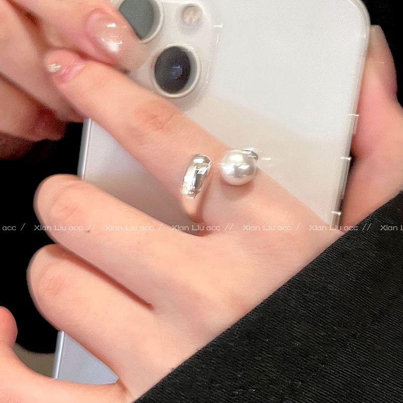 

Niche Style Silver Women s Stylish Pearl Ring Silver