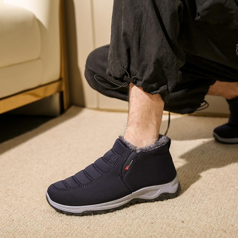 Winter new old Beijing cloth shoes men's shoes piled thickened non-slip warm comfortable snow boots waterproof cotton shoes men's