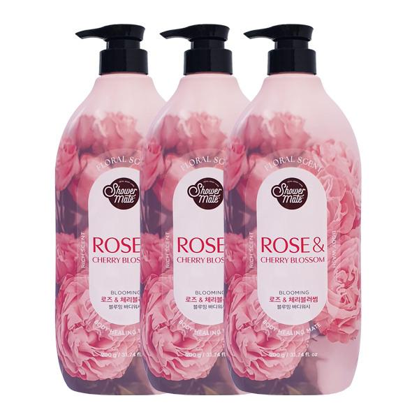Shower Mate Flower Pink Perfume Body Wash 900g x3