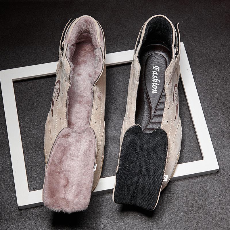 Winter new men's casual shoes short boots outdoor warm piled thickened men's boots trendy men's shoes