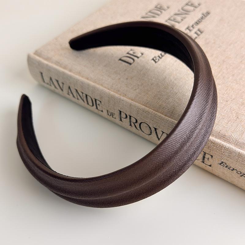 Franse Stijl Haar Hoepel Haarbanden Retro Leer Brede Hoofdbanden Vrouwen Haarband Vrouwelijk Gezicht Wassen Make-up Hoofddeksel Haar Accessoires