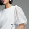 Veromoda 2025 Autumn Ribbed Round Neck Puff Sleeve Knit Top