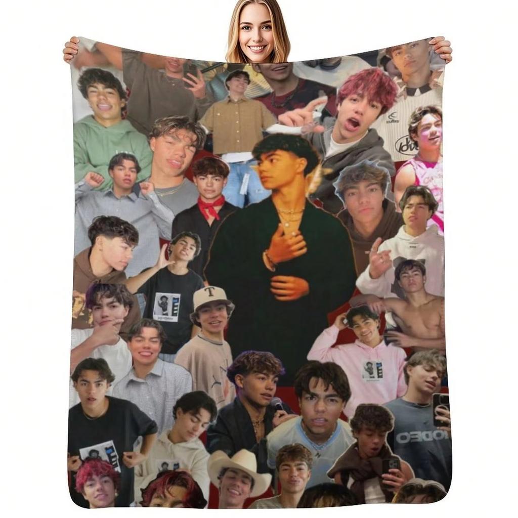 Malachi Barton Anime-Themed Flannel Blanket - Soft, All-Season, Vibrant Print Suitable for Home and Office Use