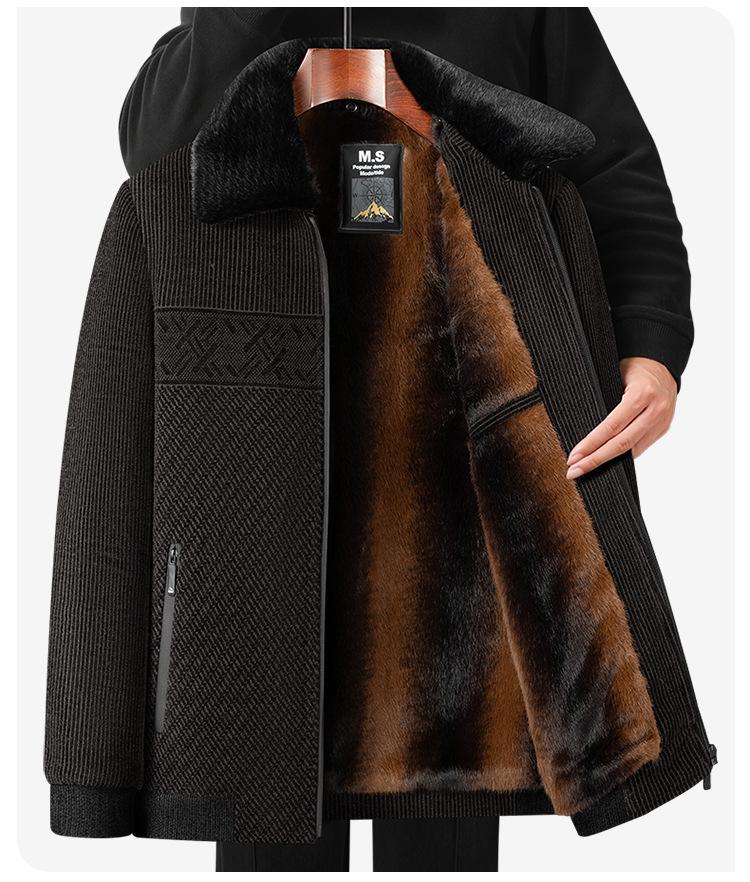 Men's Wool Blend Winter Jacket - Warm, Thickened Coat for Dad or Grandpa